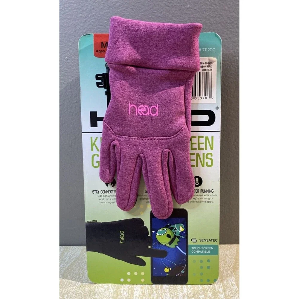 NEW HEAD Pink Touchscreen Sensatec Kids Winter Gloves Medium 711200